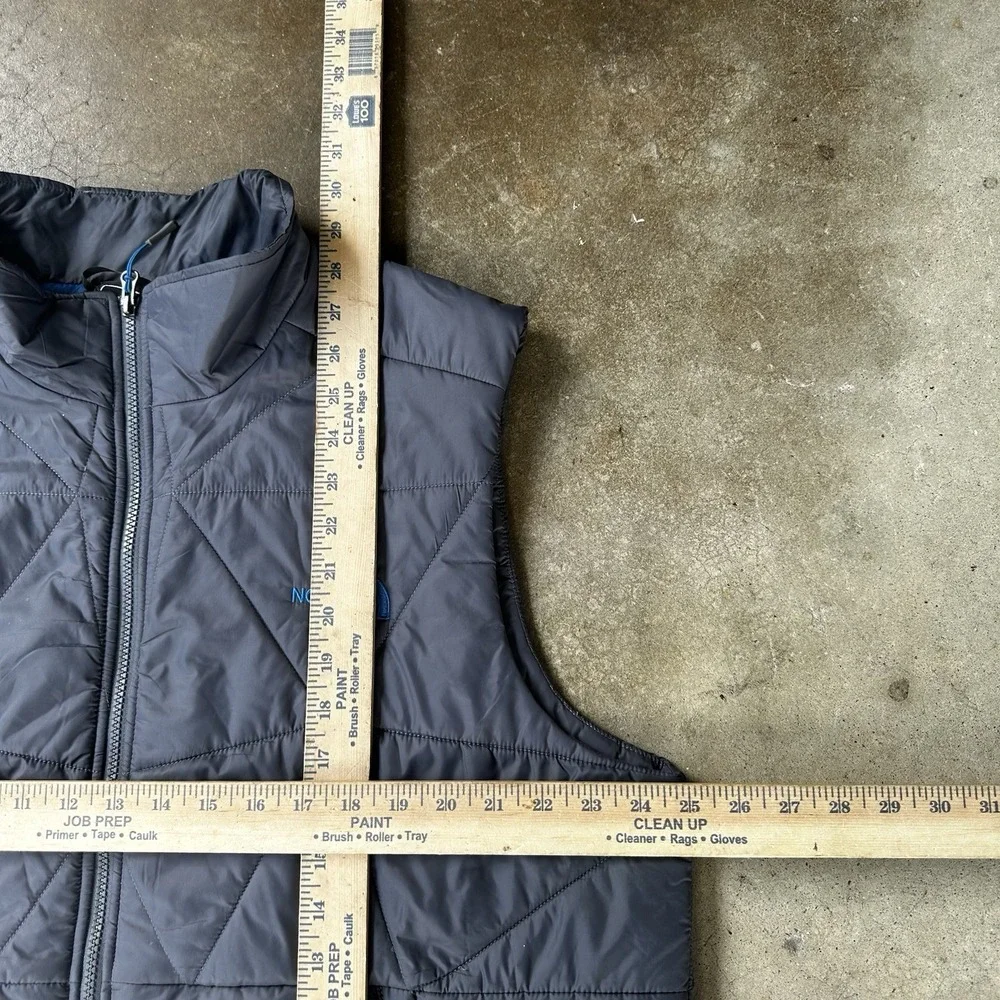 The North Face Puffer Vest Mens XL Gray Geometric Quilted Full Zip GorpCore